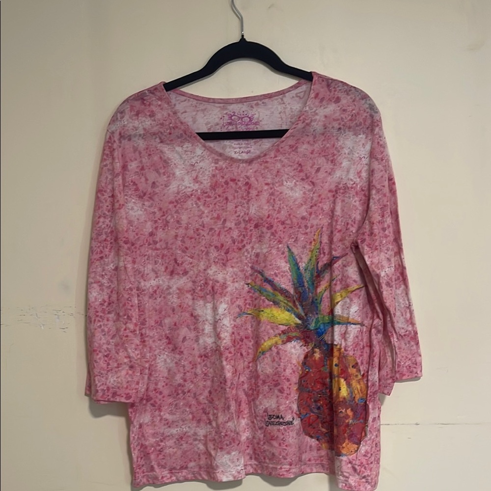 Pink Graphic 3/4 Sleeve Tunic